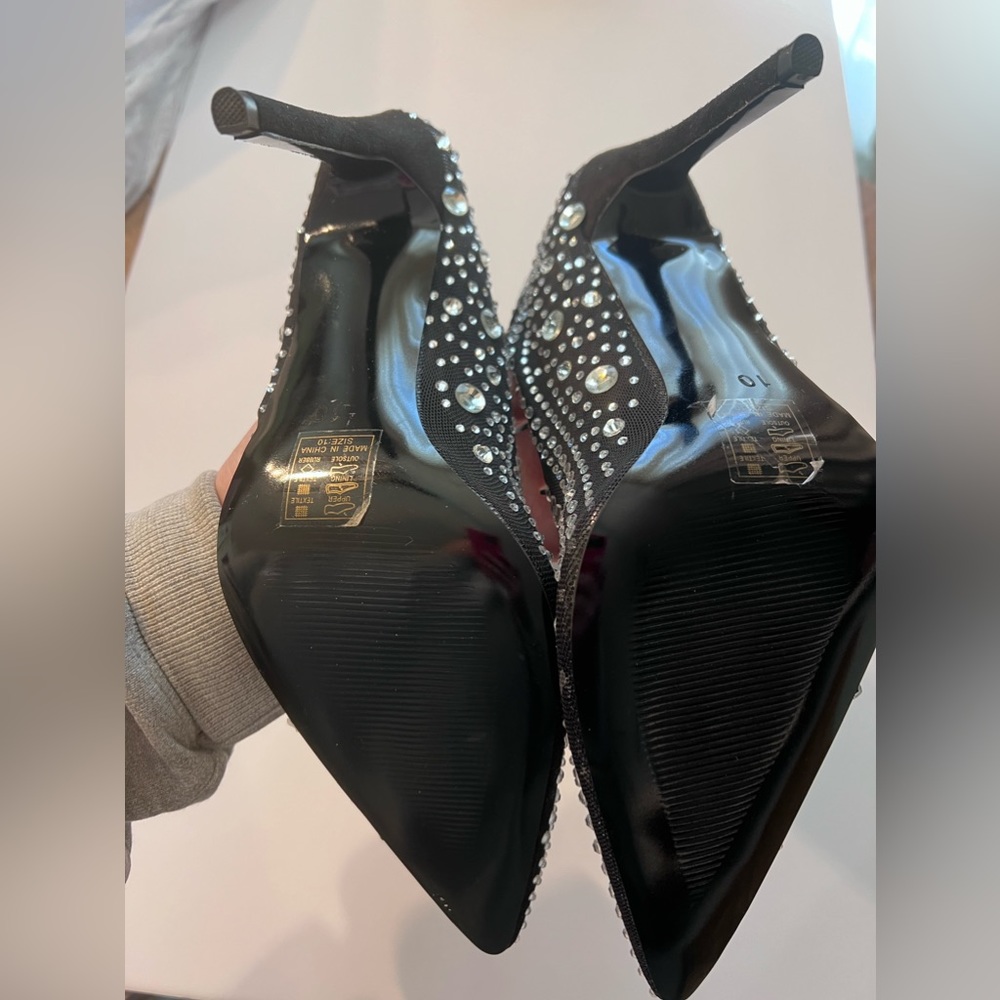 NEW AZAELA WANG the Opry Crystal Stiletto Mid Booties Size 10 OBO!!!! - Picture 5 of 12